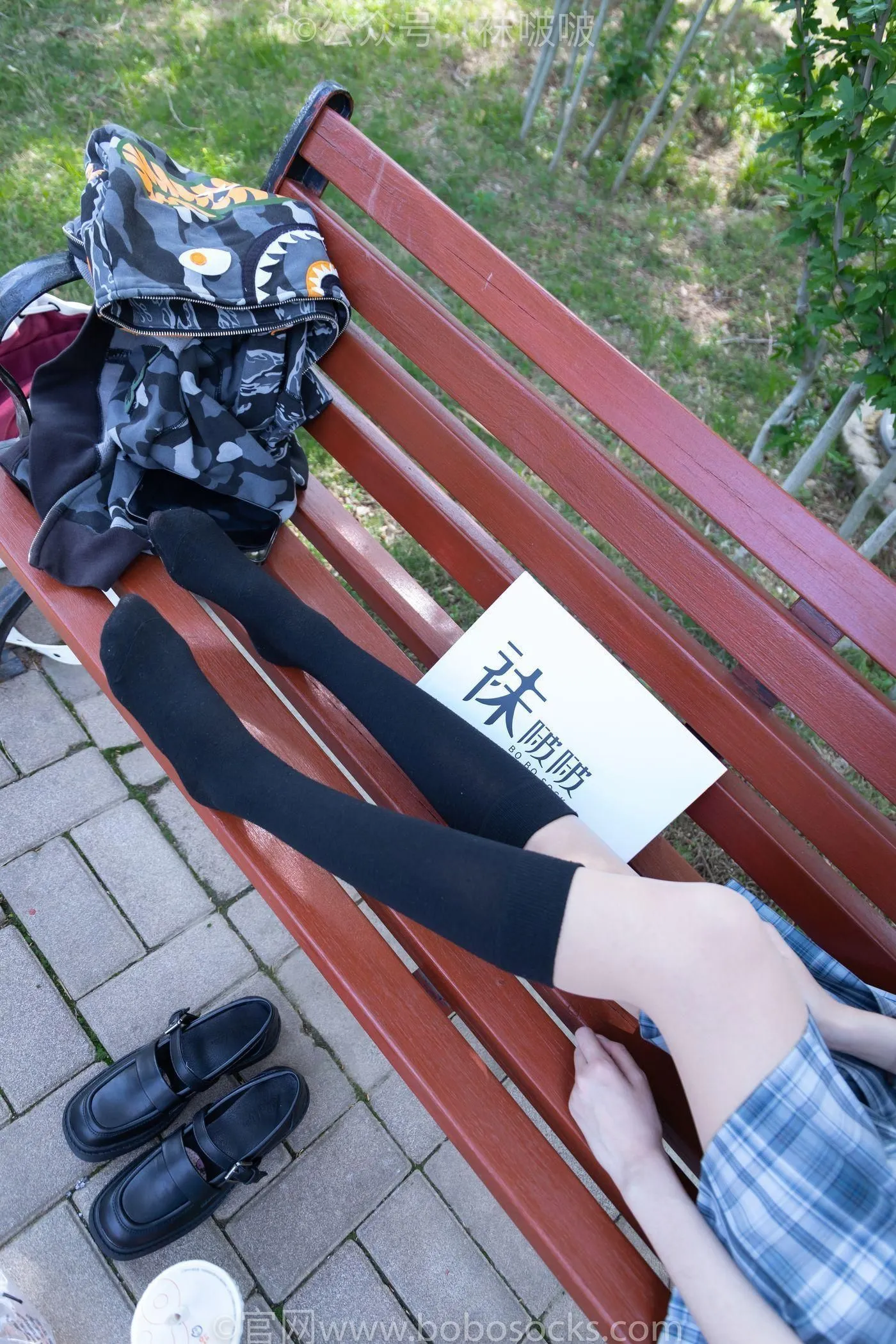 [BoBoSocks袜啵啵]NO.007 稚予-JK制服、皮鞋、黑色中筒棉袜、肉丝 [143P]插图6